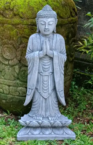 Artikelbild des Artikels “Jagan - Stehender Buddha, Namaskara, 82cm H | Steinguss “